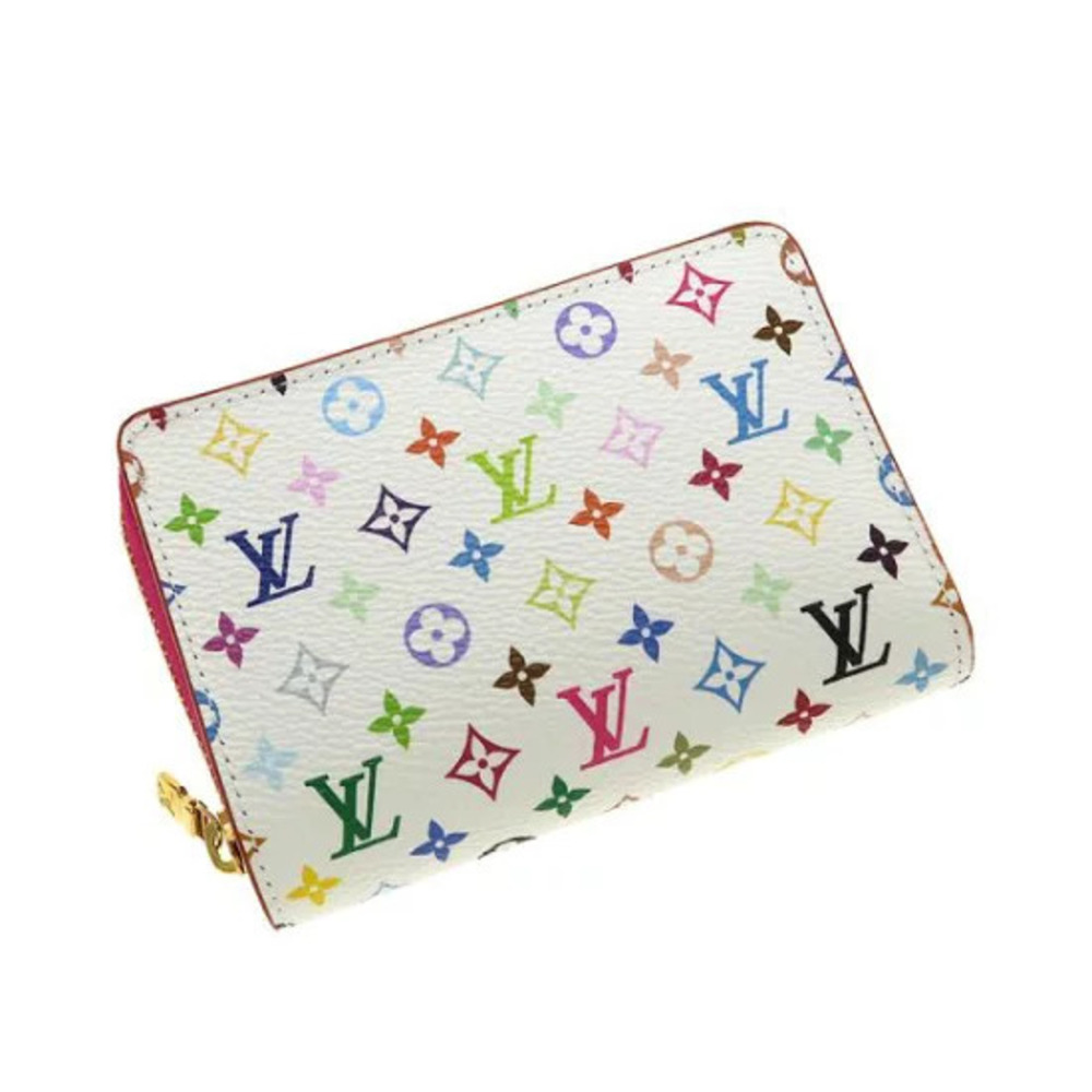 Louis Vuitton LV TM Portefeuille Lou Wallet Leather Silver